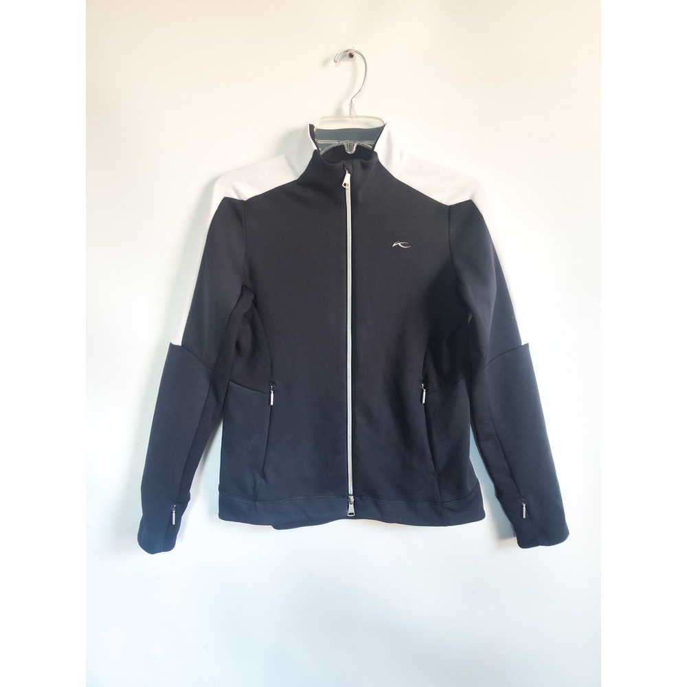 Kjus Womens Jacket Medium 38 Midlayer Full Zip Ski Snowboard Colorblock Black
